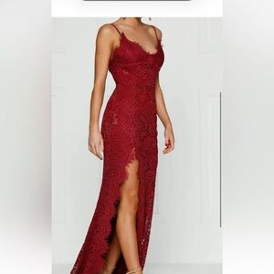 Alamour The Label Burgundy Backless Dress